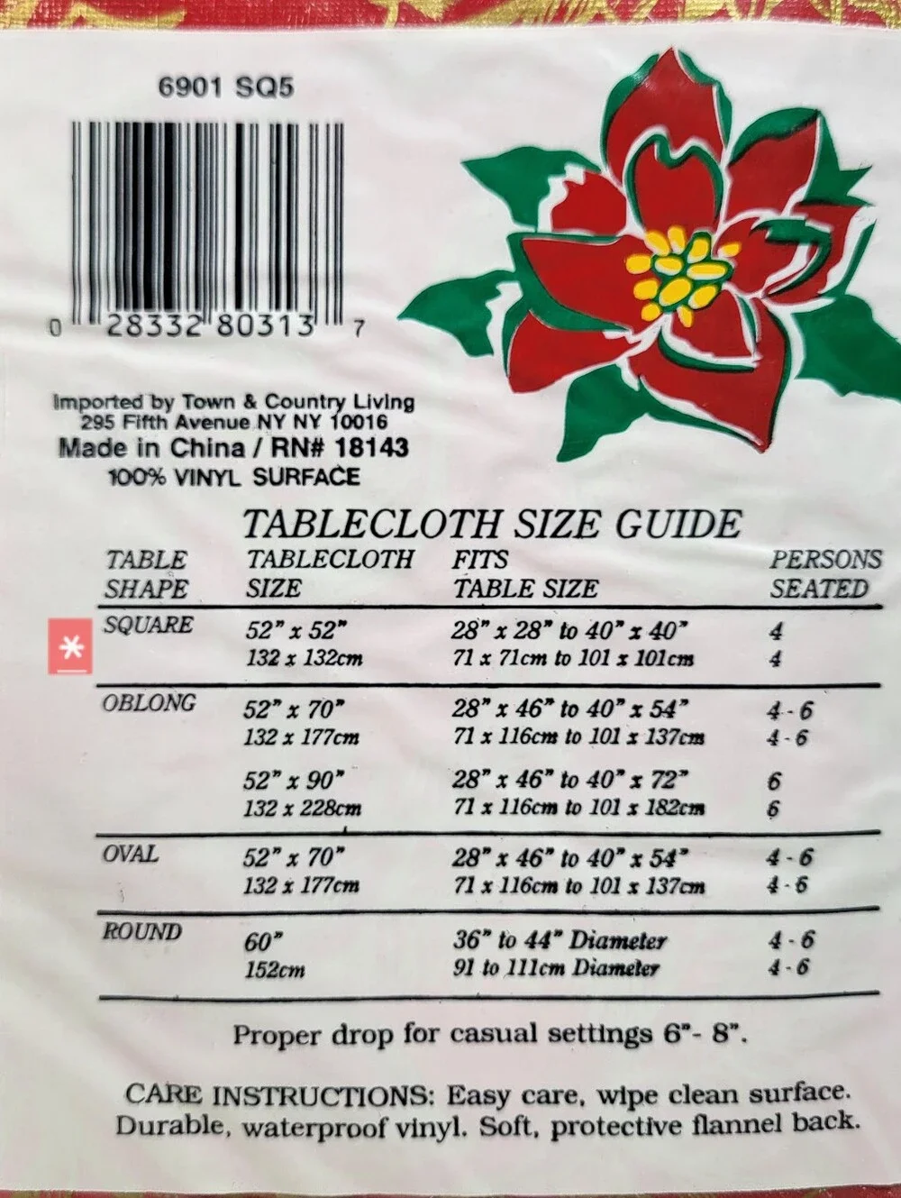 Town & Country Christmas TABLECLOTH 52
